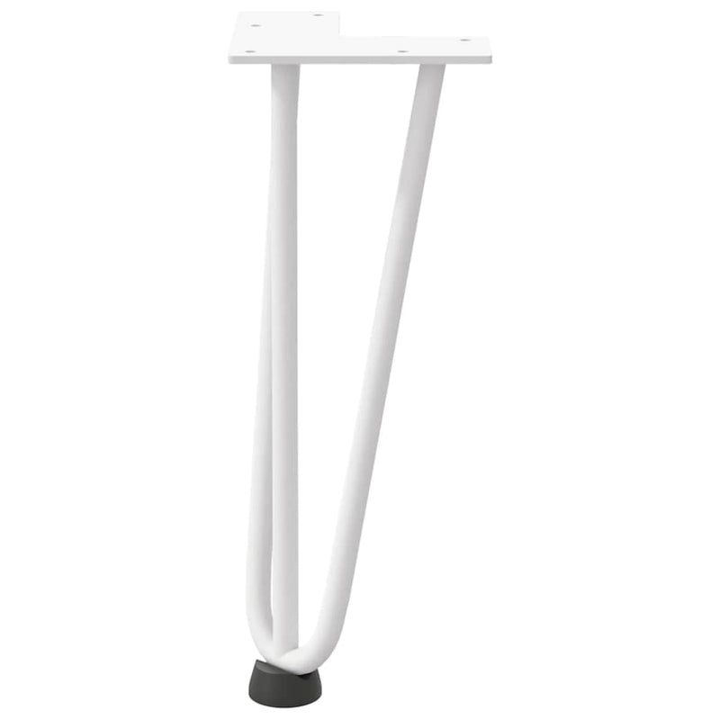 Picioare tip agrafă pentru măsuță de cafea, 4 buc., alb, 30 cm, oțel masiv