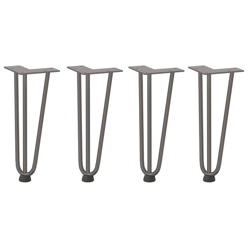 Picioare tip agrafă pentru măsuță de cafea, 4 buc., oțel natural, 30 cm, oțel masiv