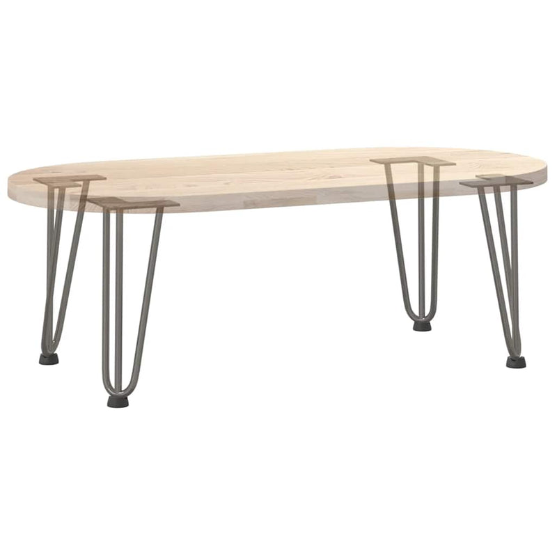 Picioare tip agrafă pentru măsuță de cafea, 4 buc., oțel natural, 30 cm, oțel masiv