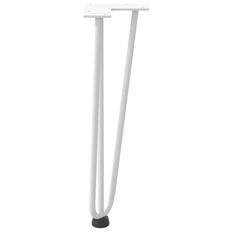 Picioare tip agrafă pentru măsuță de cafea, 4 buc., alb, 42 cm, oțel masiv
