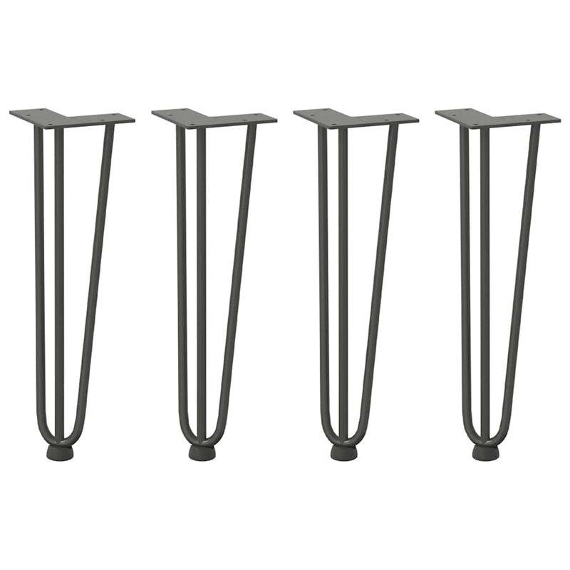 Picioare tip agrafă pentru măsuță de cafea, 4 buc., antracit, 42 cm, oțel masiv