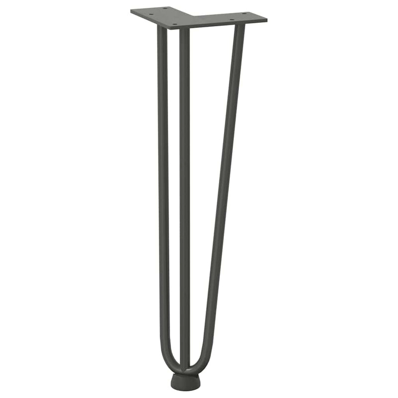 Picioare tip agrafă pentru măsuță de cafea, 4 buc., antracit, 42 cm, oțel masiv