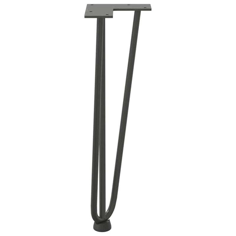 Picioare tip agrafă pentru măsuță de cafea, 4 buc., antracit, 42 cm, oțel masiv