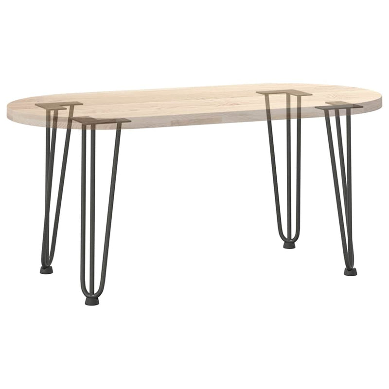 Picioare tip agrafă pentru măsuță de cafea, 4 buc., antracit, 42 cm, oțel masiv