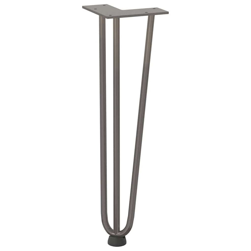 Picioare tip agrafă pentru măsuță de cafea, 4 buc., oțel natural, 42 cm, oțel masiv