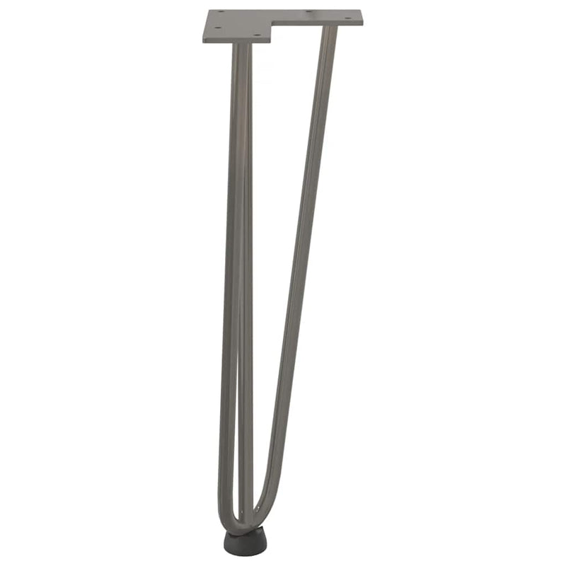 Picioare tip agrafă pentru măsuță de cafea, 4 buc., oțel natural, 42 cm, oțel masiv