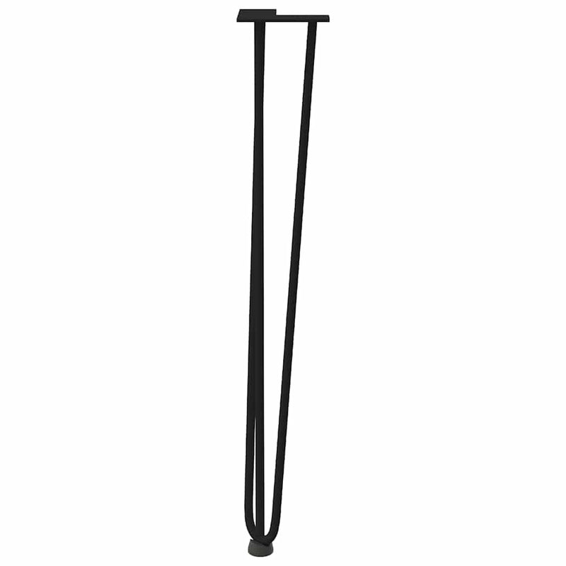 picioare tip ac de păr pentru masă consolă, 4 buc., negru, 72 cm, oțel masiv