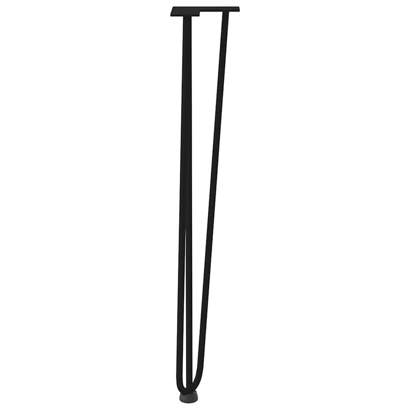 picioare tip ac de păr pentru masă consolă, 4 buc., negru, 72 cm, oțel masiv
