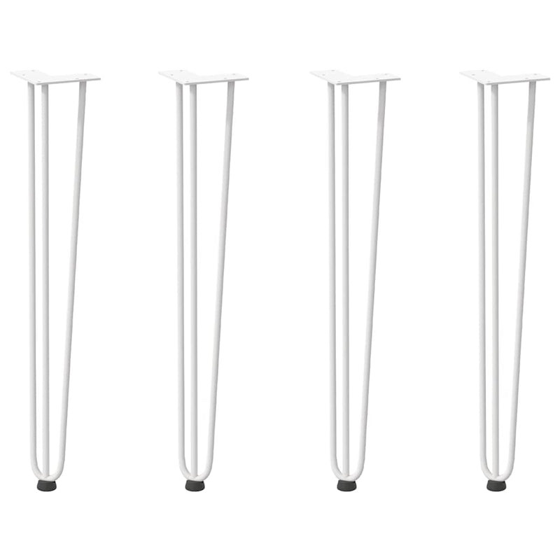 picioare tip ac de păr pentru masă consolă, 4 buc., alb, 72 cm, oțel masiv