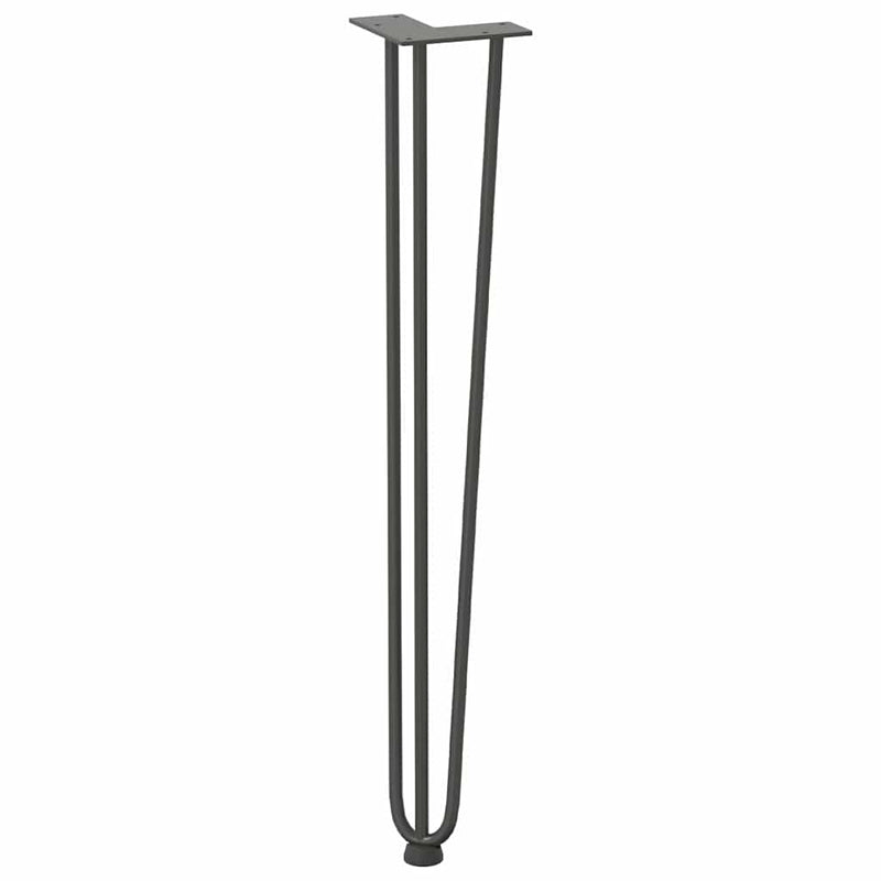 picioare tip ac de păr pentru masă consolă, antracit, 72 cm, oțel masiv, 4 buc.