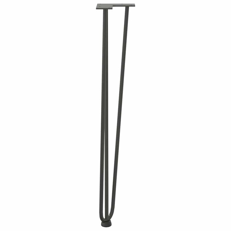 picioare tip ac de păr pentru masă consolă, antracit, 72 cm, oțel masiv, 4 buc.