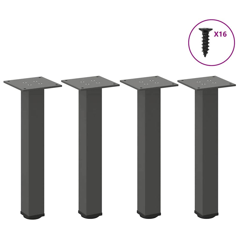 Picioare pentru măsuță de cafea, antracit, 42-44 cm, oțel, 4 buc.