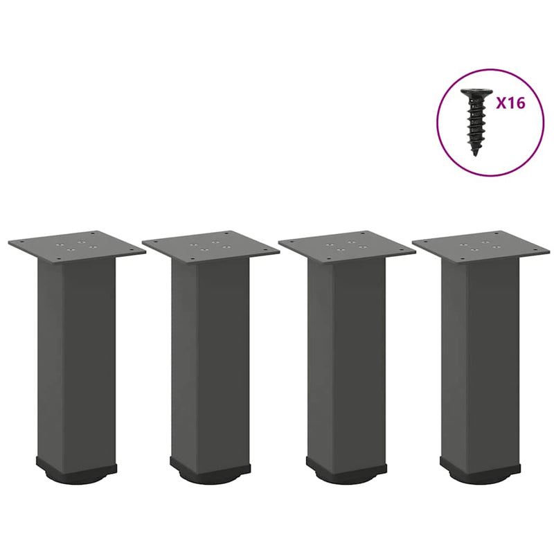 Picioare pentru măsuță de cafea, antracit, 4 buc., 30-32 cm, oțel
