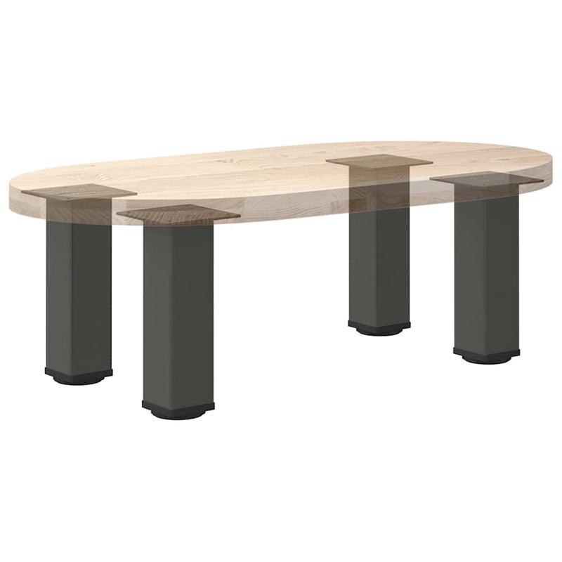 Picioare pentru măsuță de cafea, antracit, 4 buc., 30-32 cm, oțel