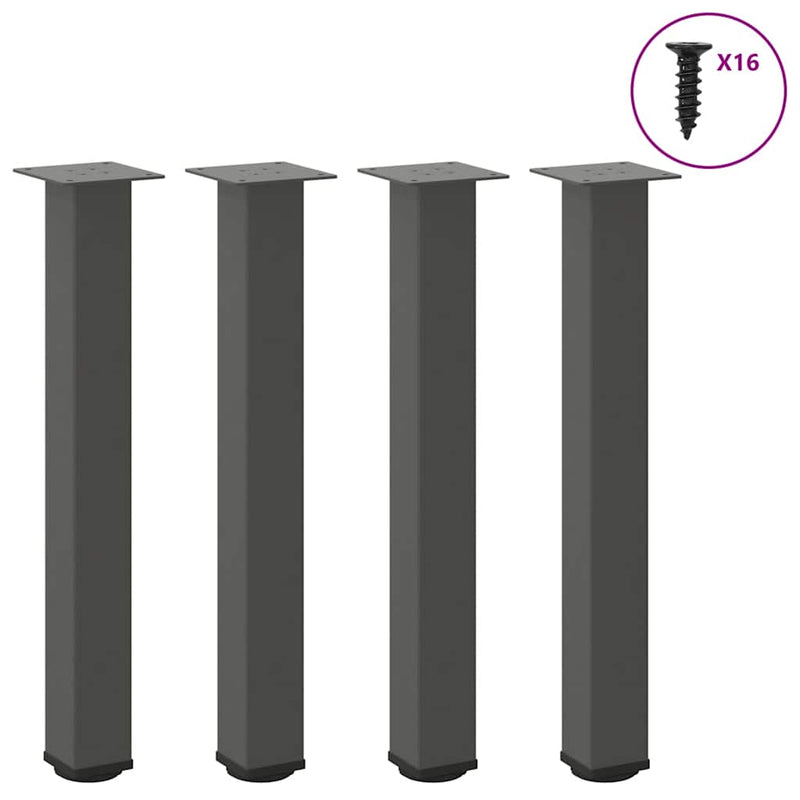 Picioare masă consolă, antracit, 4 buc., 72-74 cm, oțel
