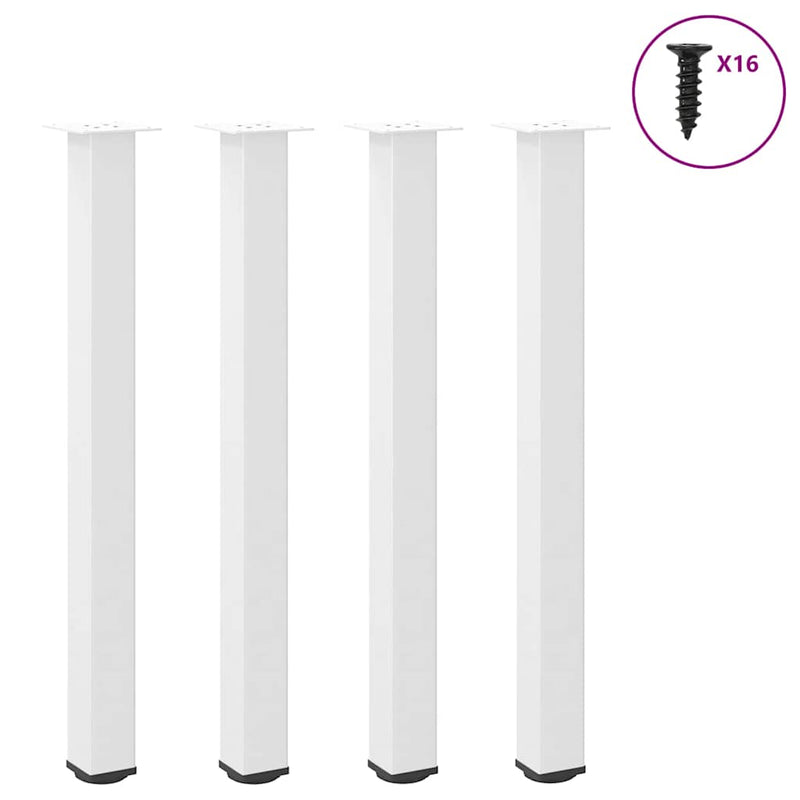 Picioare de masă de bar, 4 buc., alb, 90-92 cm, oțel