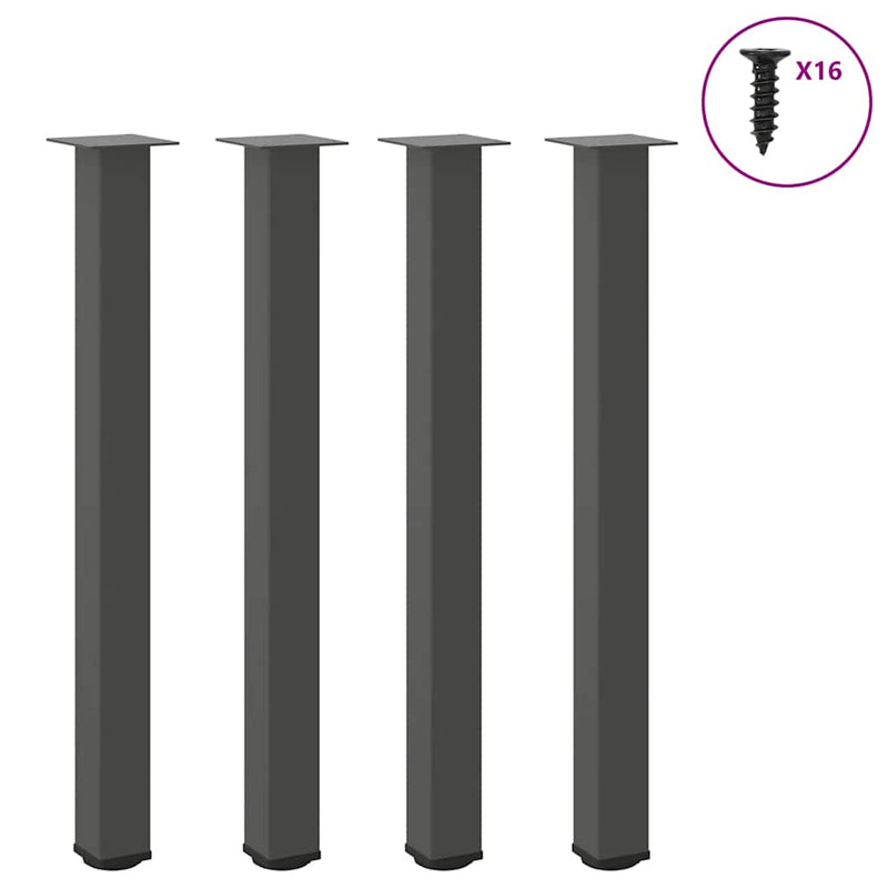 Picioare de masă de bar, antracit, 4 buc., 100-102 cm, oțel