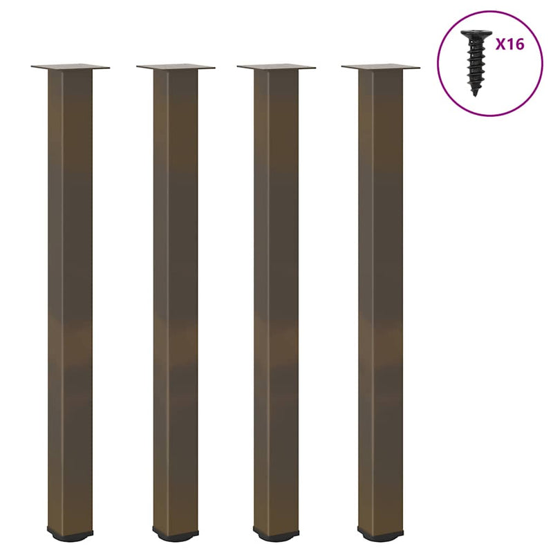 Picioare de masă de bar, 4 buc., oțel natural, 110-112 cm