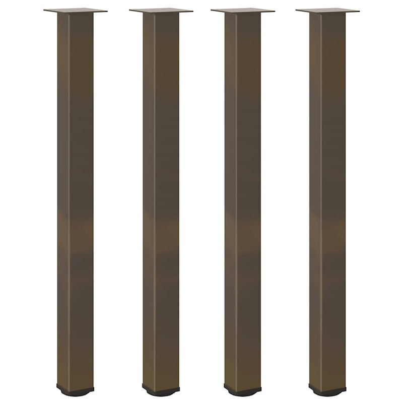 Picioare de masă de bar, 4 buc., oțel natural, 110-112 cm