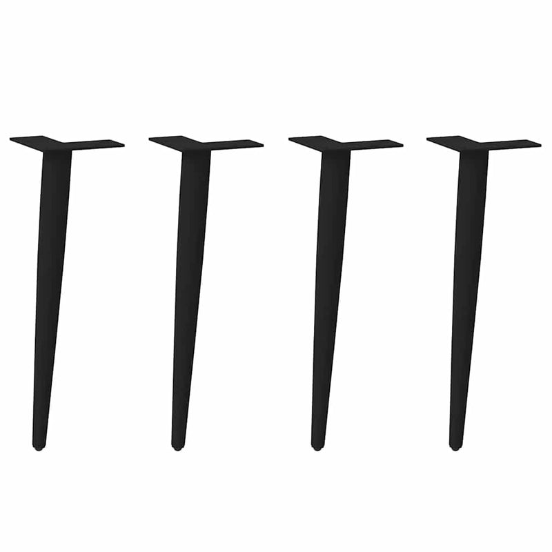 Picioare pentru măsuță de cafea, formă conică, 4 buc., negru, 30-31 cm, oțel