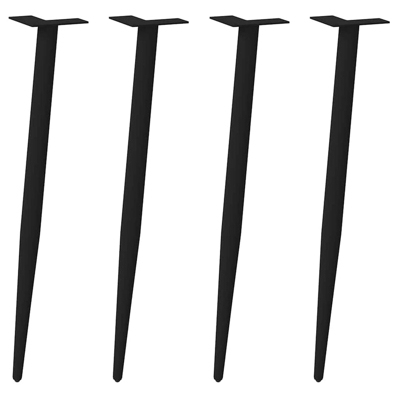 Picioare de masă consolă formă conică 4 buc. negru 72-73 cm oțel