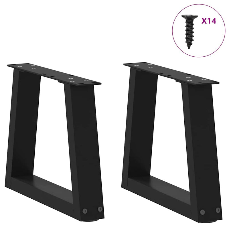 Picioare pentru măsuță de cafea în formă de V, 2 buc., negru, 40x(30-31,3) cm, oțel