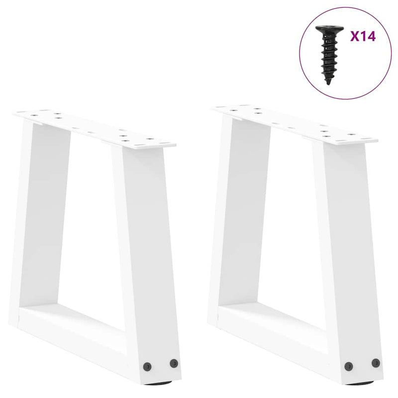 Picioare pentru măsuță de cafea în formă de V, 2 buc., alb, 40x(30-31,3) cm, oțel