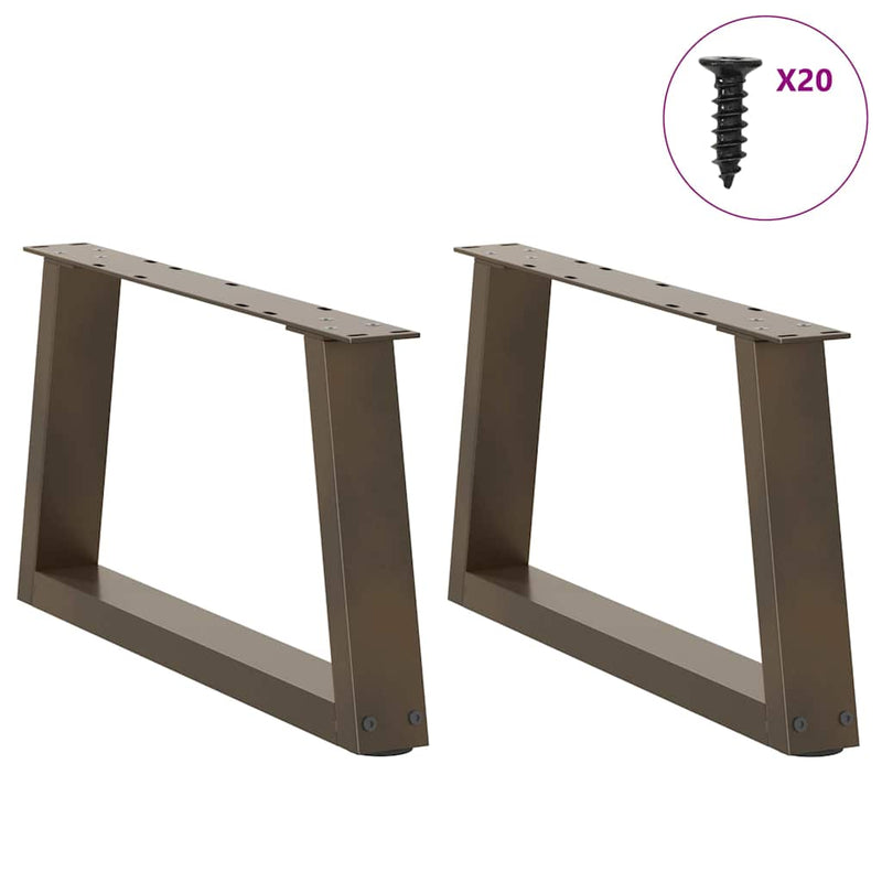 Picioare pentru măsuță de cafea în formă de V, 2 buc., oțel natural, 50x(30-31,3) cm