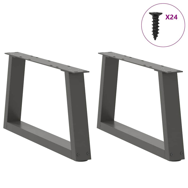 Picioare pentru măsuță de cafea în formă de V, 2 buc., antracit, 60x(30-31,3) cm, oțel