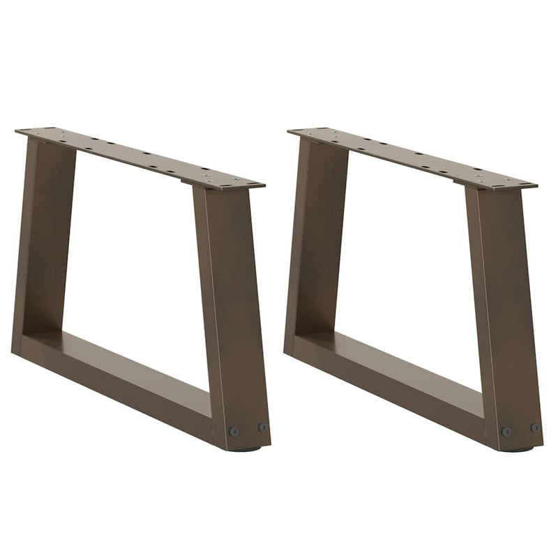 Picioare pentru măsuță de cafea în formă de V, 2 buc., oțel natural, 60 x (30-31,3) cm