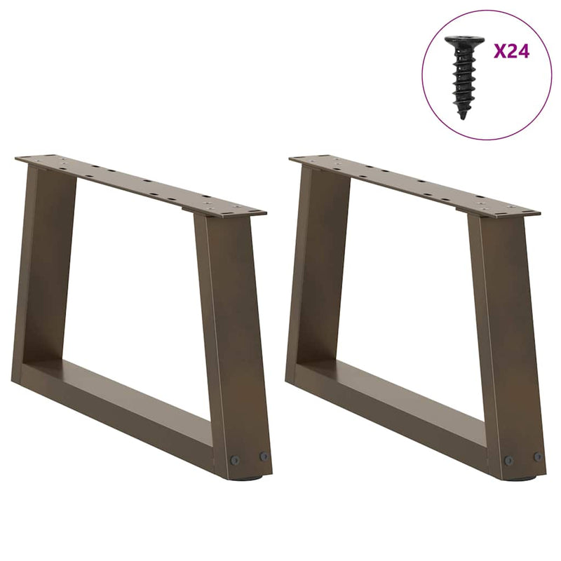 Picioare pentru măsuță de cafea în formă de V, 2 buc., oțel natural, 60 x (30-31,3) cm