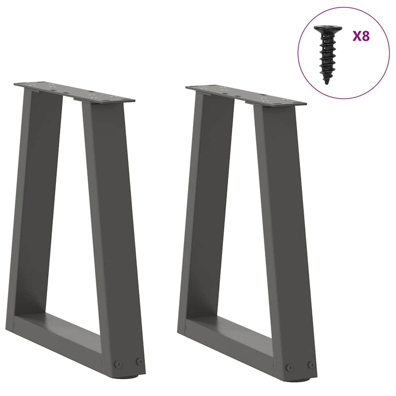 Picioare pentru măsuță de cafea în formă de V, 2 buc., antracit, 28x(42-43,3) cm, oțel