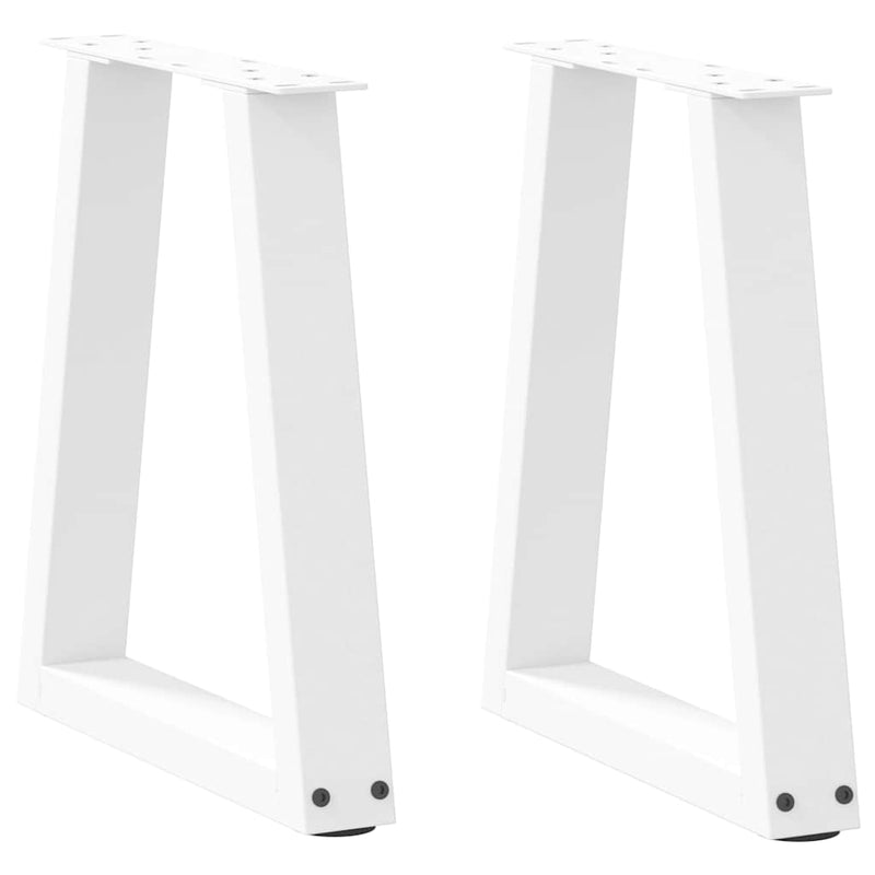 Picioare pentru măsuță de cafea în formă de V, 2 buc., alb, 38x(42-43,3) cm, oțel