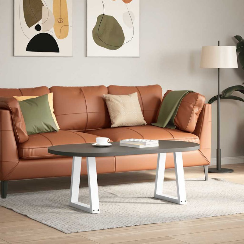 Picioare pentru măsuță de cafea în formă de V, 2 buc., alb, 38x(42-43,3) cm, oțel