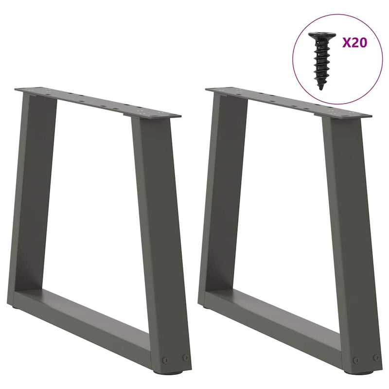 Picioare pentru măsuță de cafea în formă de V, 2 buc., antracit, 50x(42-43,3) cm, oțel