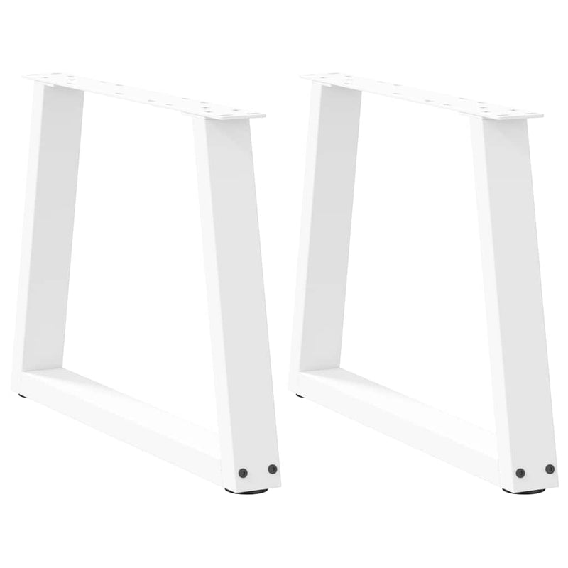Picioare pentru măsuță de cafea în formă de V, 2 buc., alb, 70x(42-43,3) cm, oțel