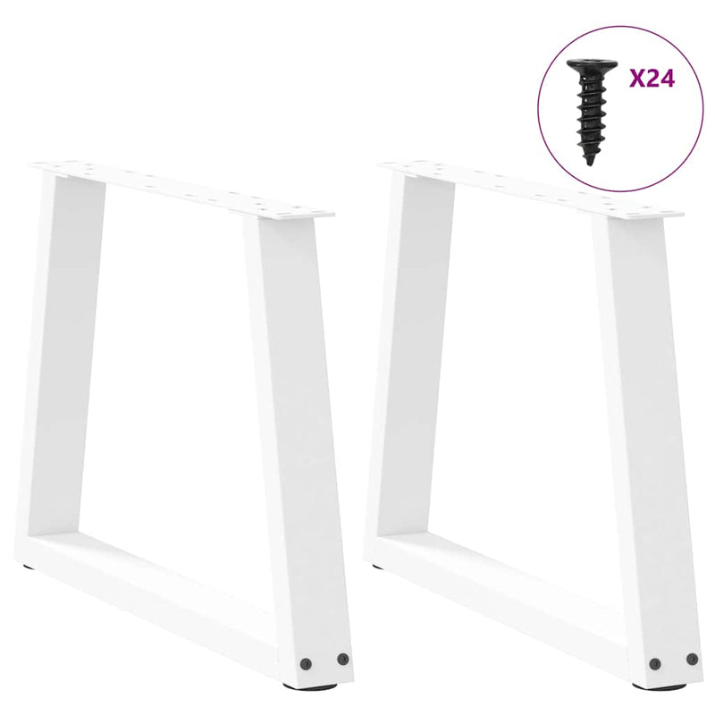 Picioare pentru măsuță de cafea în formă de V, 2 buc., alb, 70x(42-43,3) cm, oțel