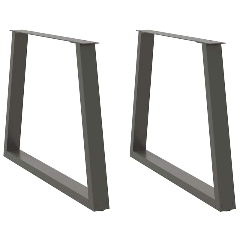 Picioare de masă în formă de V, 2 buc., antracit, 90x(72-73,3) cm, oțel