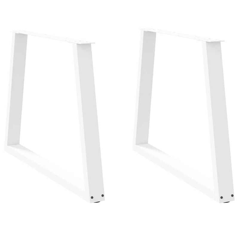 Picioare de masă în formă de V, 2 buc., alb, 100 x (72-73,3) cm, oțel