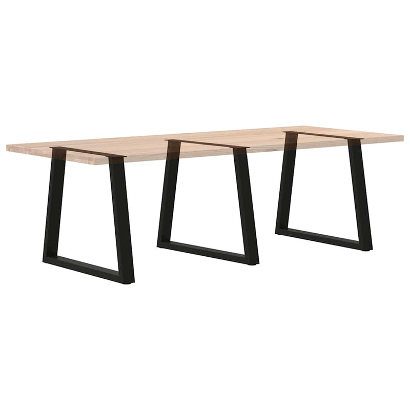Picioare de masă în formă de V, 3 buc., negru, 70x (72-73,3) cm, oțel