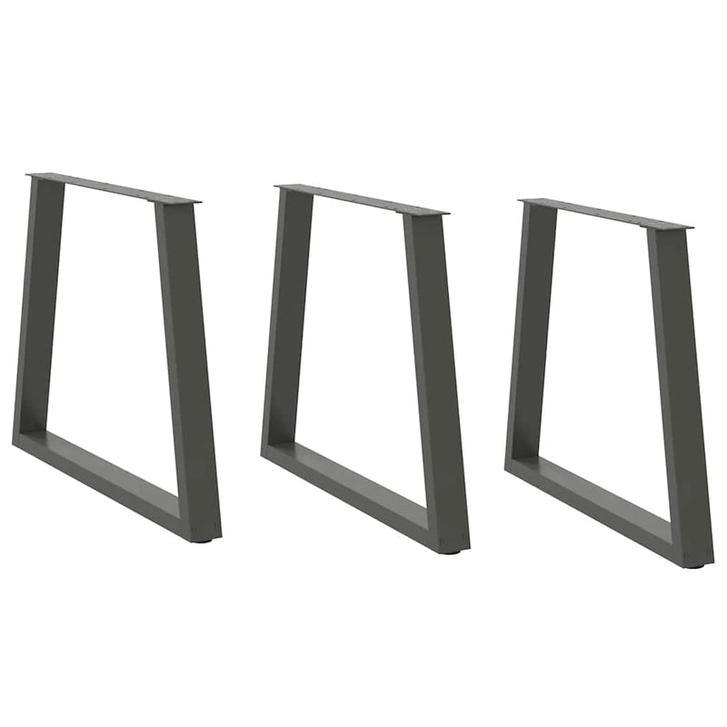 Picioare de masă în formă de V, 3 buc., antracit, 70x(72-73,3) cm, oțel