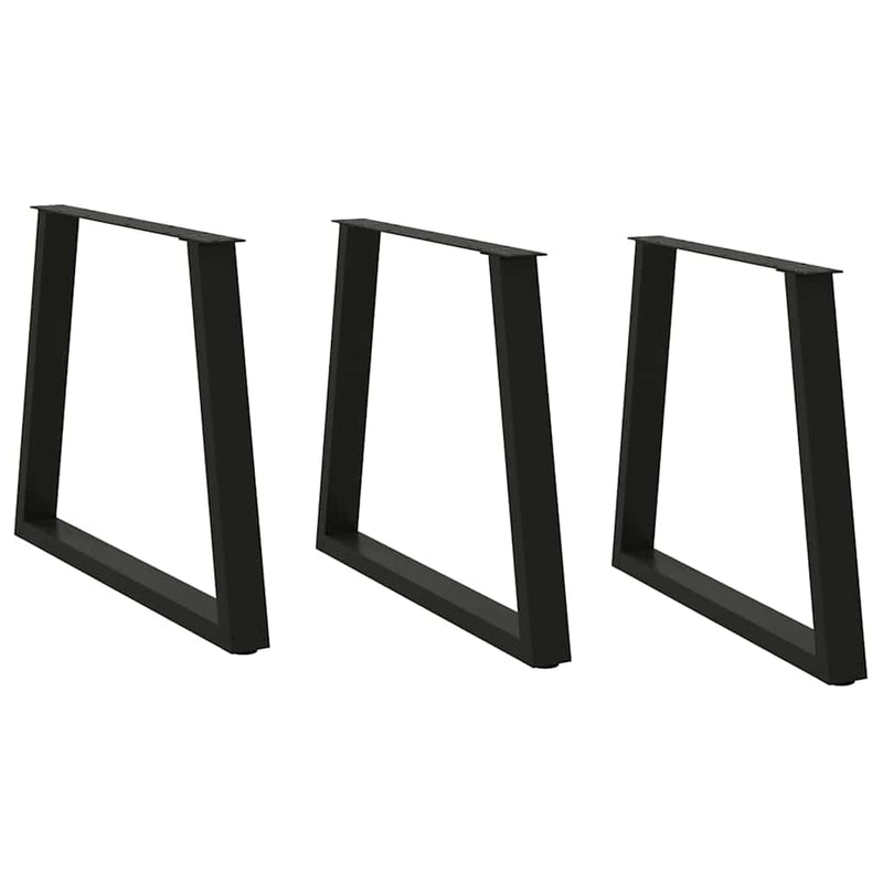 Picioare de masă în formă de V, 3 buc., negru, 80x(72-73,3) cm, oțel