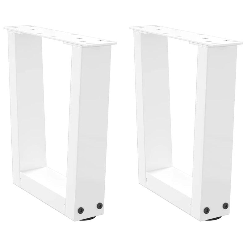 Picioare pentru măsuță de cafea în formă de V, 2 buc., alb, 30x(30-31,3) cm, oțel