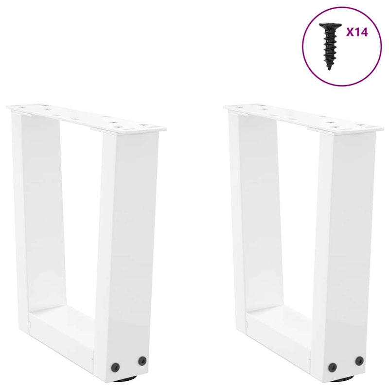 Picioare pentru măsuță de cafea în formă de V, 2 buc., alb, 30x(30-31,3) cm, oțel