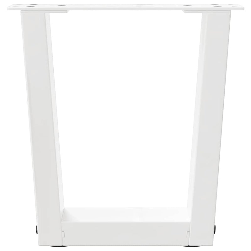 Picioare pentru măsuță de cafea în formă de V, 2 buc., alb, 30x(30-31,3) cm, oțel