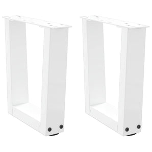 Picioare pentru măsuță de cafea în formă de V, 2 buc., alb, 40x(30-31,3) cm, oțel