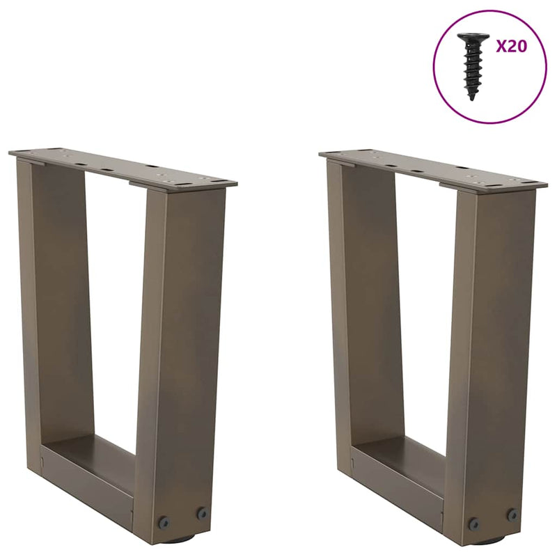 Picioare pentru măsuță de cafea în formă de V, 2 buc., oțel natural, 40x(30-31,3) cm