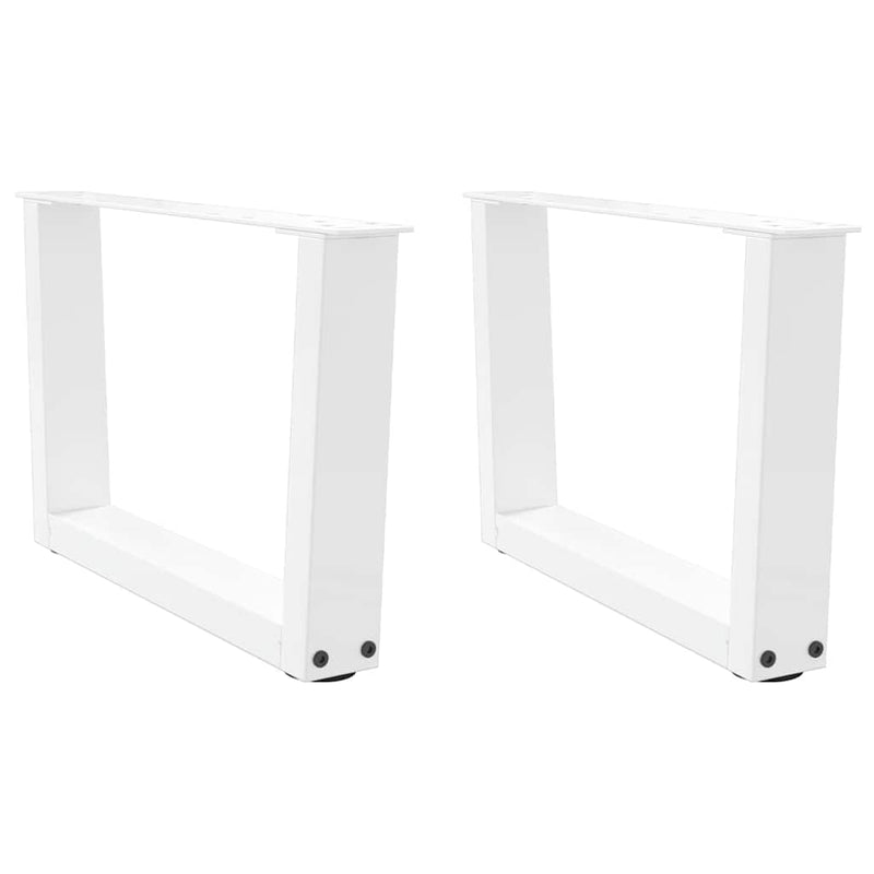 Picioare pentru măsuță de cafea în formă de V, 2 buc., alb, 50x(30-31,3) cm, oțel