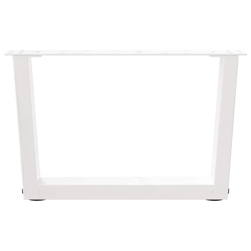 Picioare pentru măsuță de cafea în formă de V, 2 buc., alb, 50x(30-31,3) cm, oțel