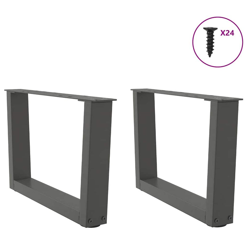 Picioare pentru măsuță de cafea în formă de V, 2 buc., antracit, 50x(30-31,3) cm, oțel